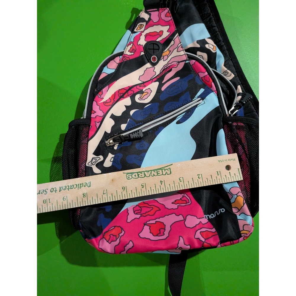 Moiso Sling Bag Camo Multicolor Crossbody Pink Purple Blue - Picture 5 of 9